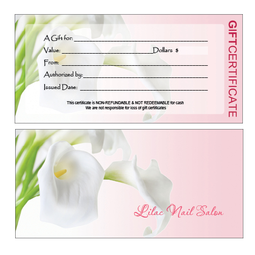 Salon Gift Certificate Template Free from nailsalonprinting.com